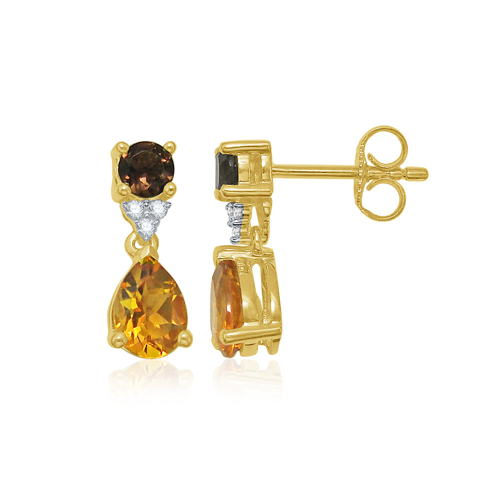 Yellow Gemstone on sale Stud Drop Earrings