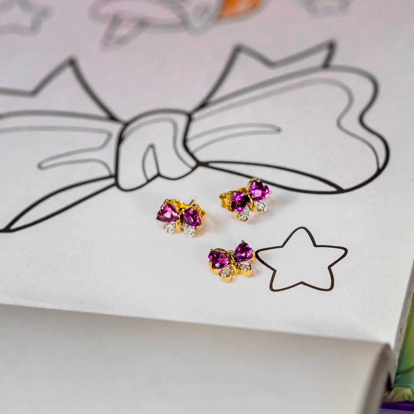 Mini Mivraa -Purple Butterfly Earrings