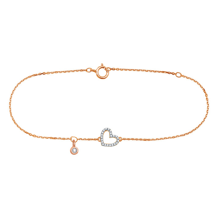 Customizable Heart On Sleeve Diamond Bracelet