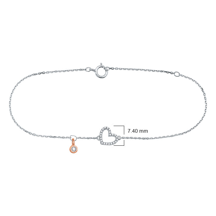 Customizable Heart On Sleeve Diamond Bracelet