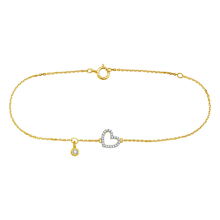 Customizable Heart On Sleeve Diamond Bracelet