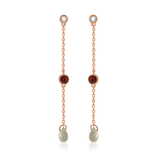 Garnet Rose Danglers