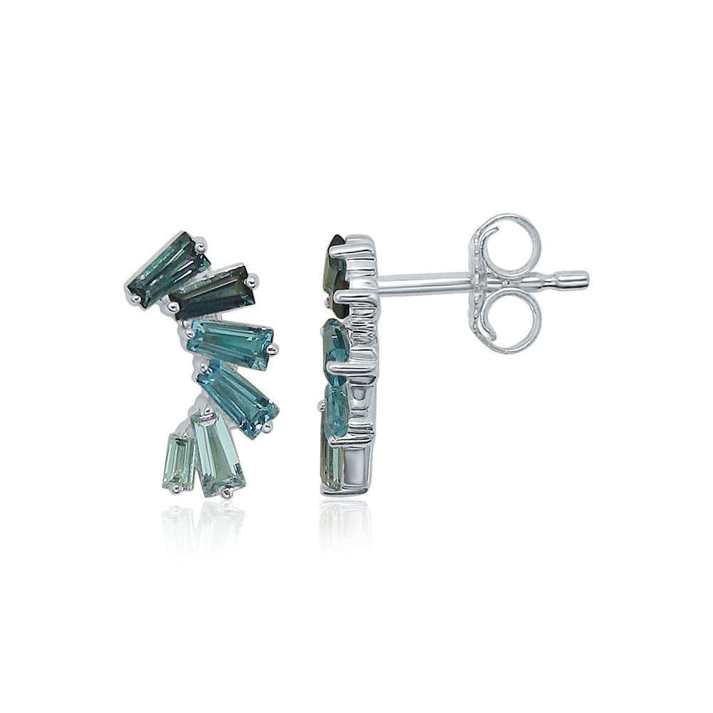 Shades Of Blue Topaz Ear Cuff