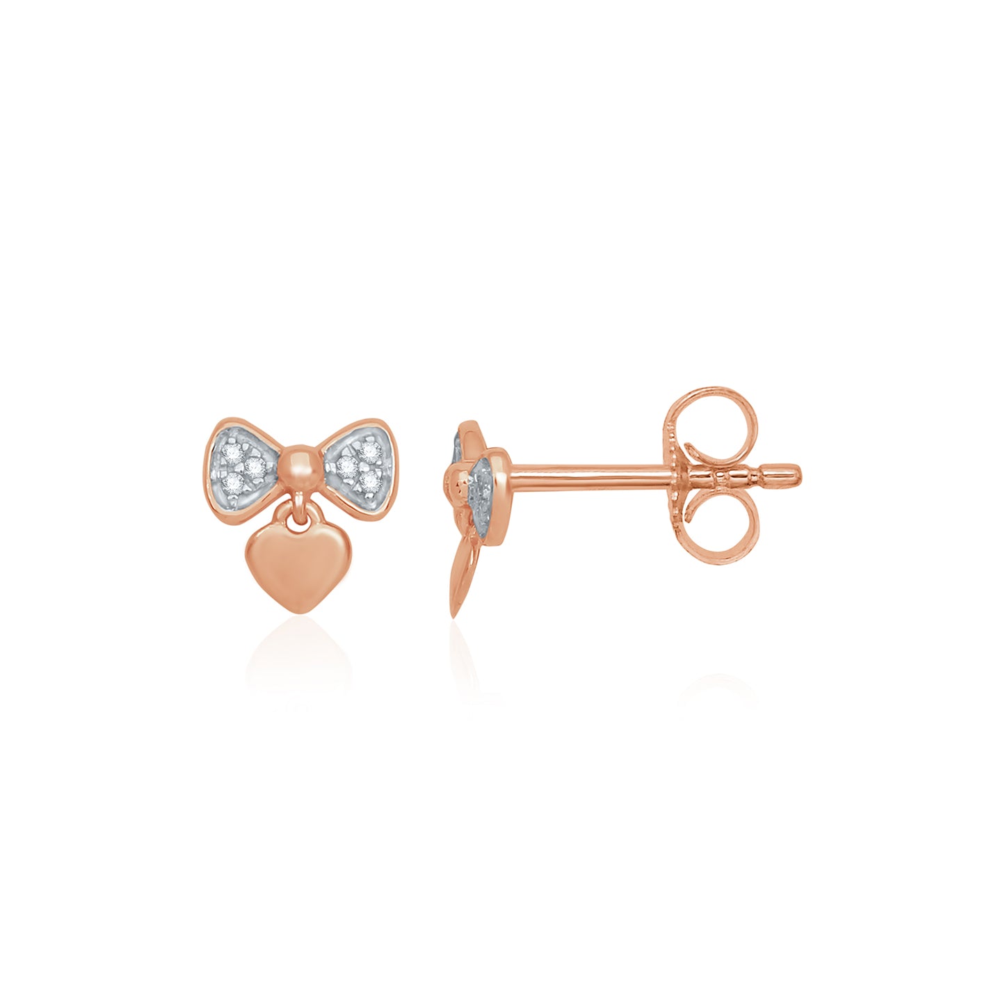 Mini Mivraa Bow Heart Earrings