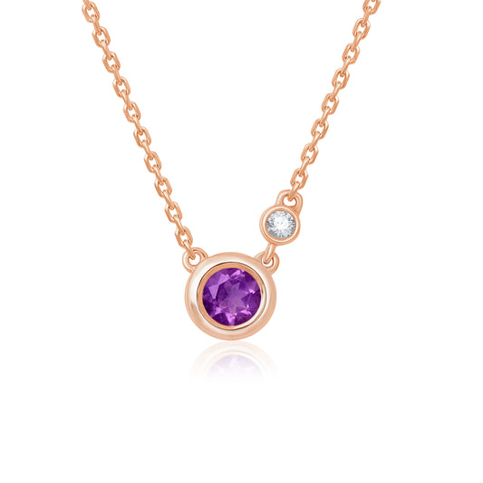 Customizable Tiny Droplet Amethyst Necklace