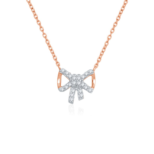 Mini Mivraa Dainty Bow Diamond Necklace