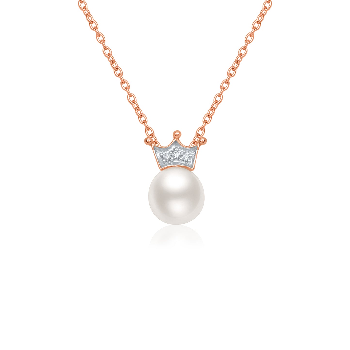 Mini Mivraa Crown Diamond Pearl Necklace