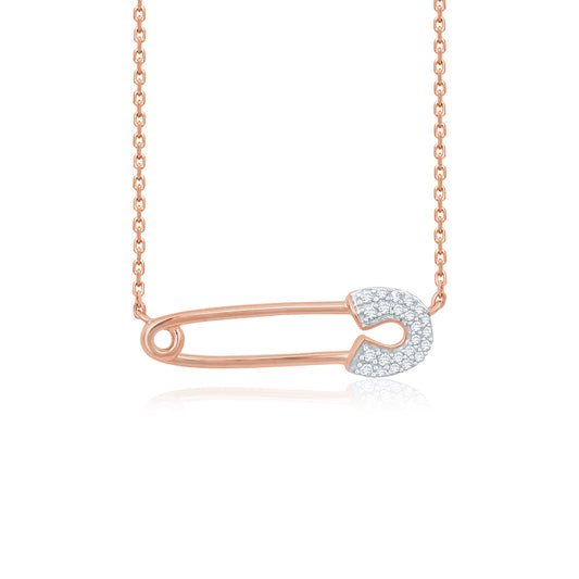 Safety Pin Diamond Necklace