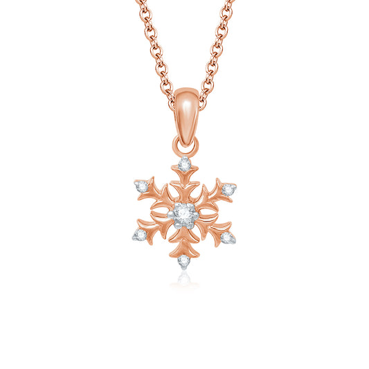 Snowflake Gold Diamond Pendant