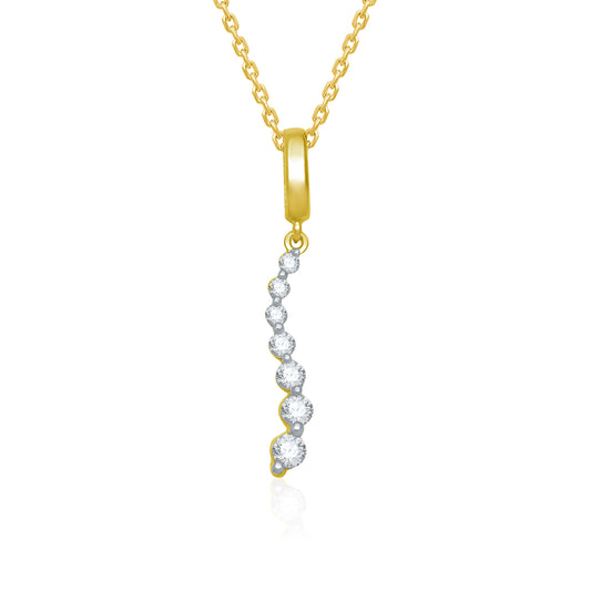 Shimmering Line Drop Diamond Pendant