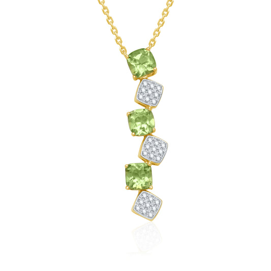 Abstract Blocks Peridot Pendant