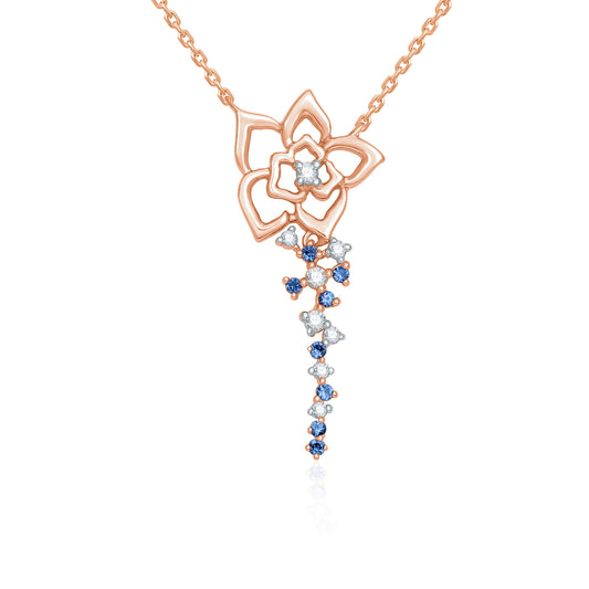 Flower Trail Sapphire Necklace