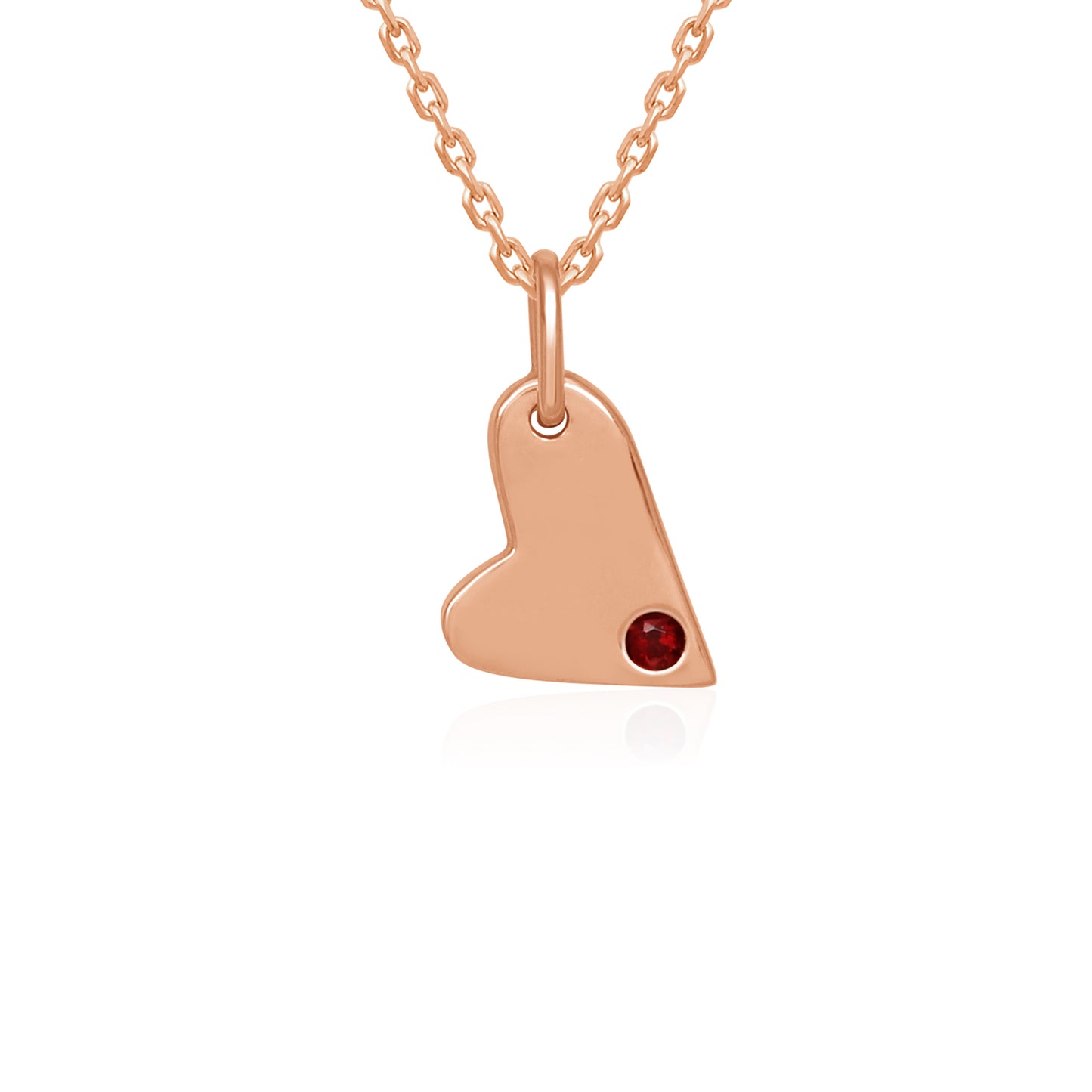 Mini Mivraa - Garnet Heart Pendant