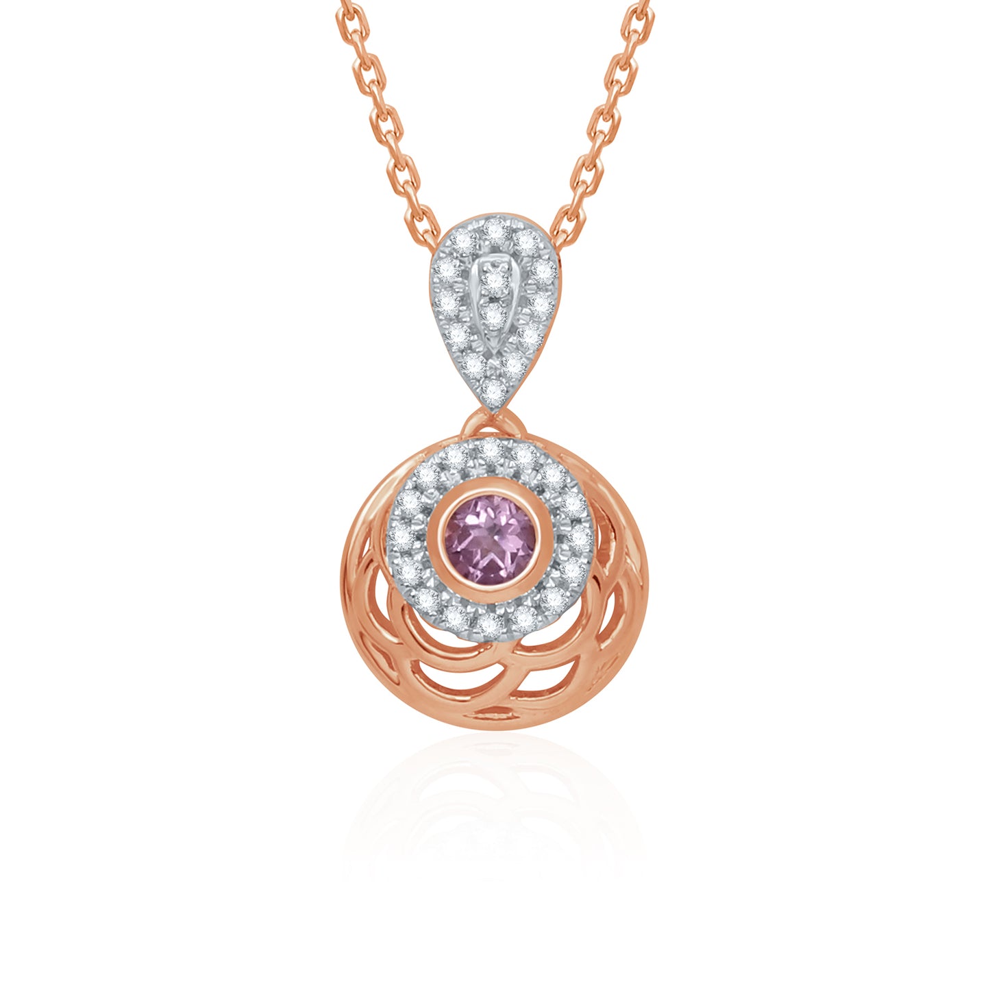 Filigree Amethyst Diamond Pendant