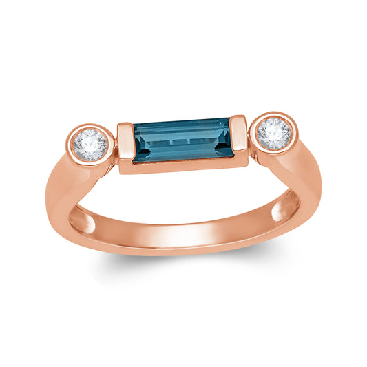 Toffee London Blue Topaz Ring