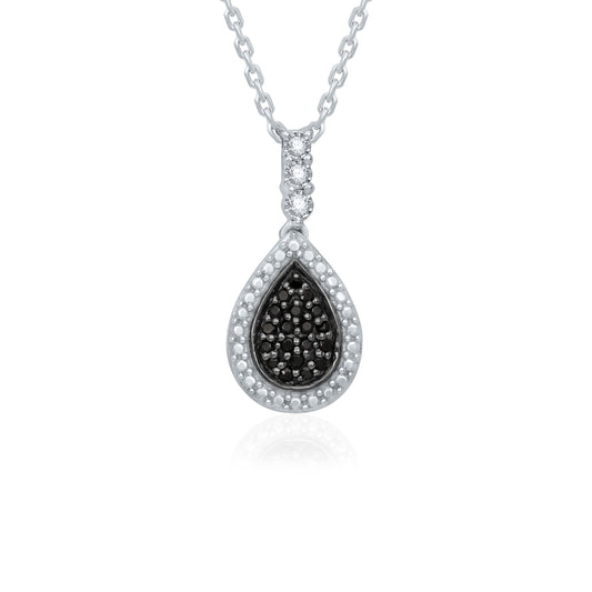 The Midnight Aura Collection - Eclipse Teardrop Black Diamonds Pendant