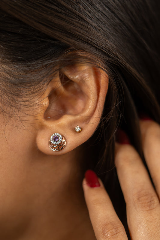 Layered Luxe - 14Cents Dazzling Diamond Studs