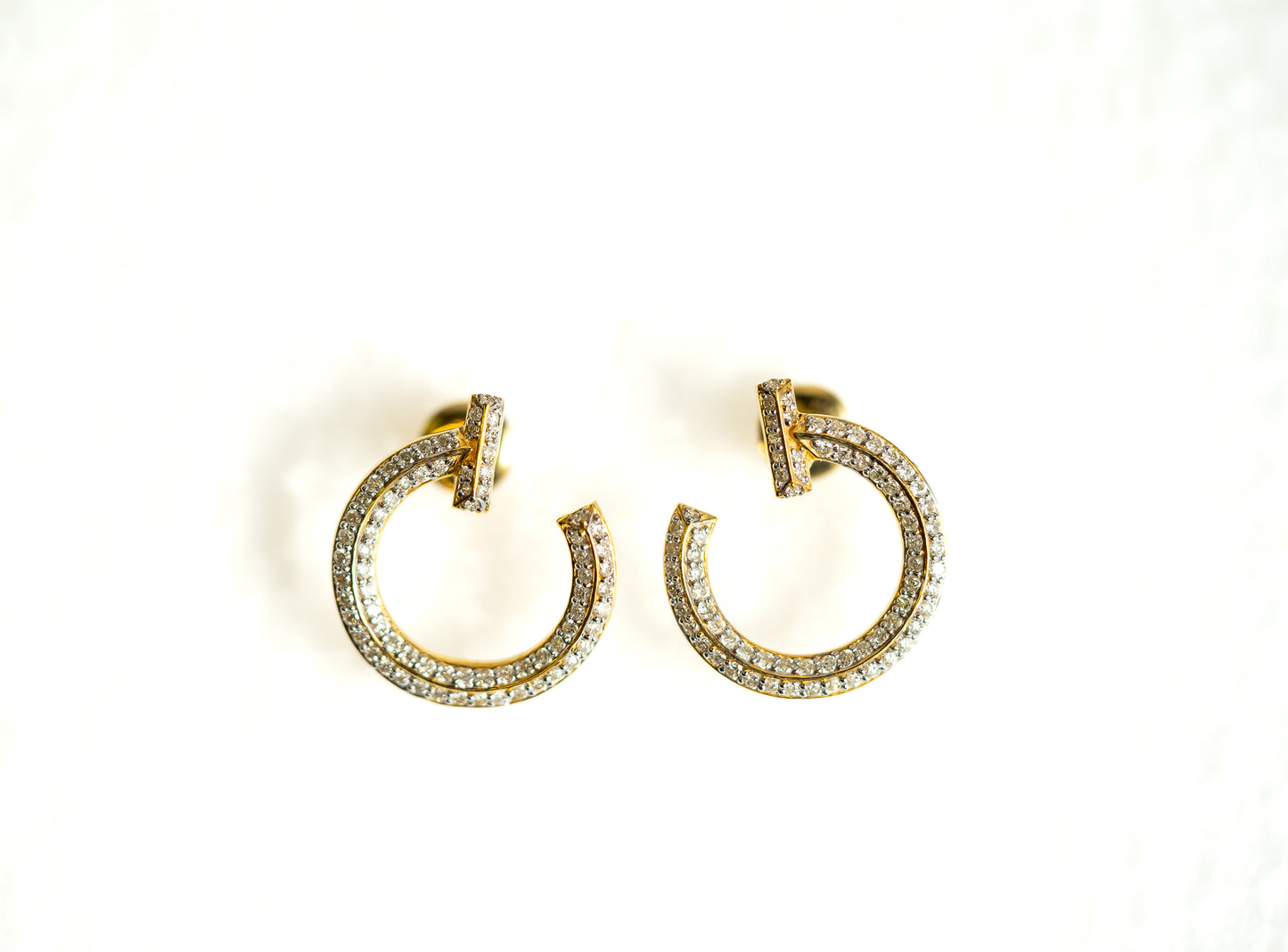 Open Hoop Diamond Earrings