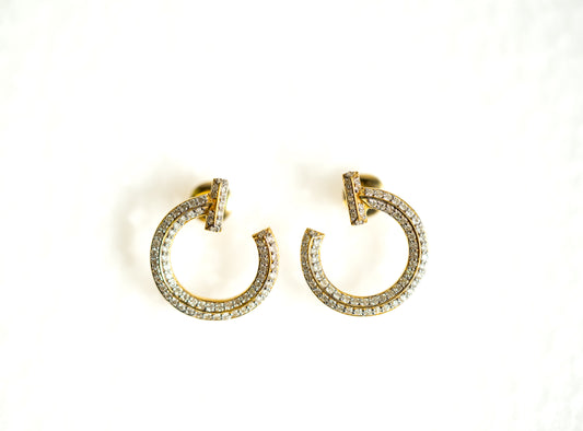 Open Hoop Diamond Earrings