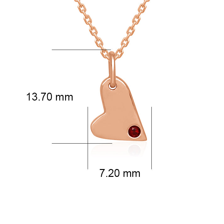 Mini Mivraa - Garnet Heart Pendant