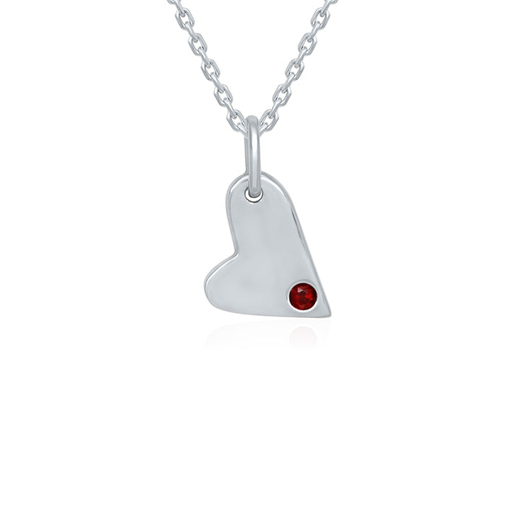 Mini Mivraa - Garnet Heart Pendant